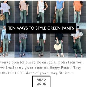 Cabi Olive Green Chino Track Pants